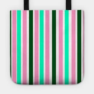 Pink and Green Candy Stripes Tote