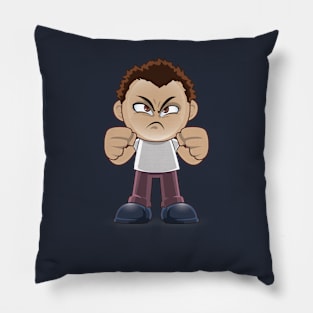 angry cute brown boy Pillow