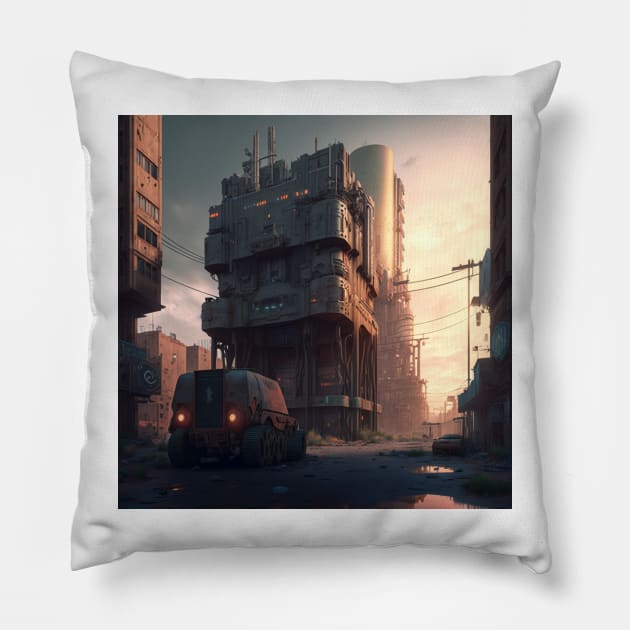 In the wastelands : Dusty city Pillow by Lagavulin01