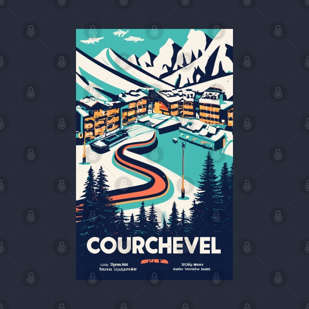 A Vintage Travel Art of Courchevel - France by goodoldvintage