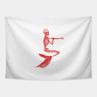 ROSE BATHING MERMAID SKELETON Tapestry