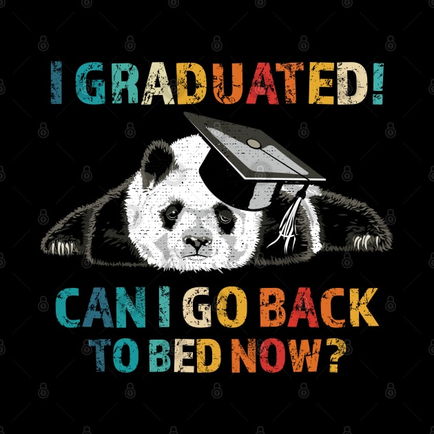 I graduated! Funny Panda Education Congratulation Vintage by PunnyPoyoShop