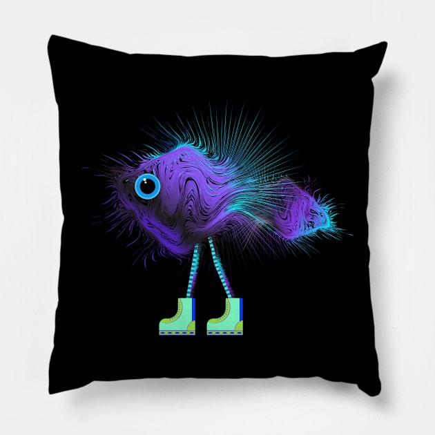 Violet fish in sneakers Pillow by Gerchek