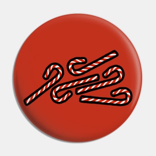 Five Christmas Candy Canes Pin