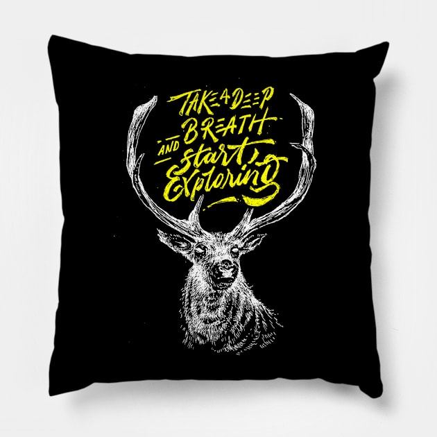 Wild Series - Take A Deep Breath Pillow by typehandsupply