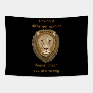 Lion with motivational quote Tapestry