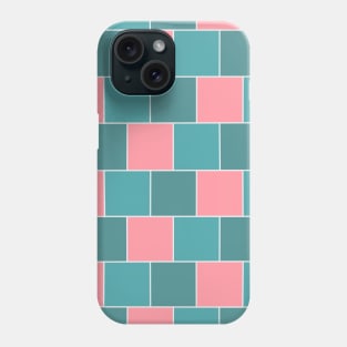 Green and Pink Square Tiles in a Geometric Pattern Phone Case