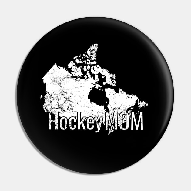 Hockey Mom in Wintery White Canada Pin by M Dee Signs