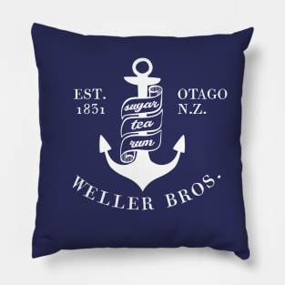 Weller Bros: Wellerman sea shanty logo (white text) Pillow