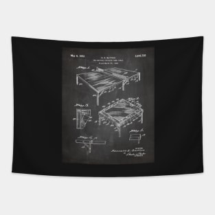 Table Tennis Patent - Tennis Art - Black Chalkboard Tapestry