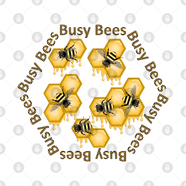 Honey Bees - Honey Combs by Designoholic