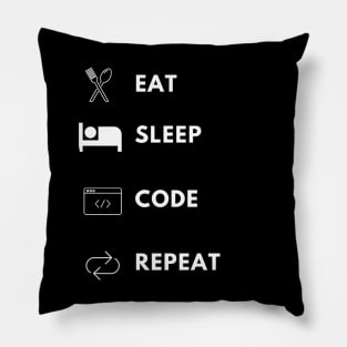 Eat sleep code repeat developer lifecycle Pillow