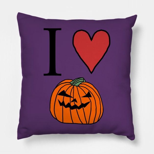 Halloween Horror Pumpkin Love Pillow by ellenhenryart