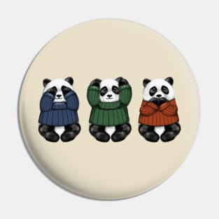 See No Hear No Speak No Pandas Pin