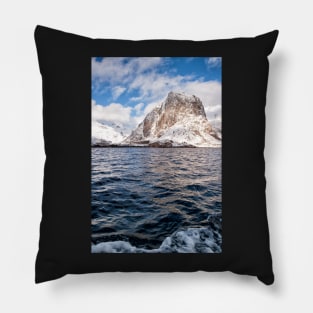 The Frosted Mountains of Lofoten Pillow