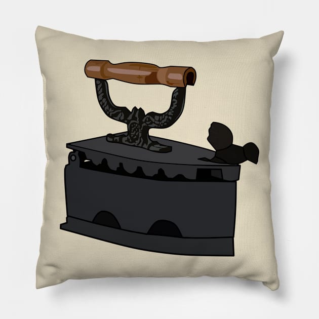 Charcoal iron cartoon illustration Pillow by Miss Cartoon