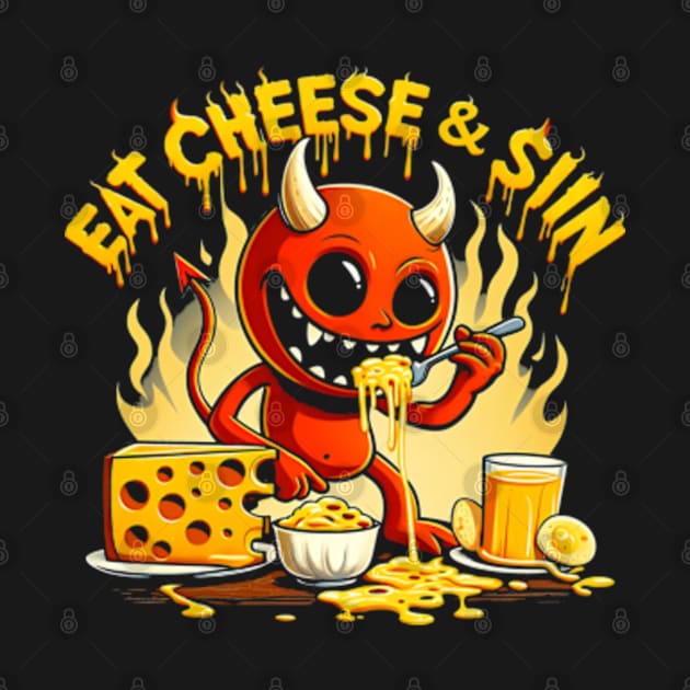 Cheese Demon - Let your cravings guide you to - Eat Cheese and Sin - Where pleasure reigns supreme by StyleTops