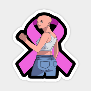 Breast Cancer Fighter Pink Ribbon Magnet