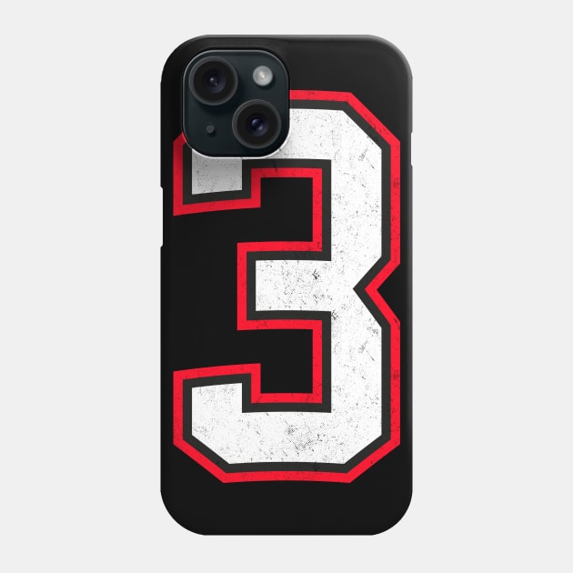 Number Three 3 Phone Case by cowyark rubbark