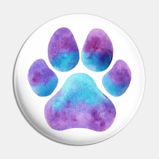 Purple Blue Paw Print Pin