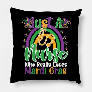 Just A Nurse Who Really Loves Mardi Gras remboow Pillow