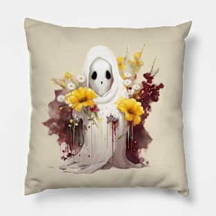 Ghost with flowers Pillow