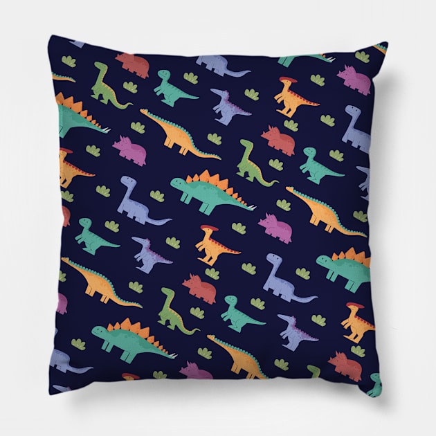 Dinosaur Vibes Animal Patterns Pillow by JoeColors