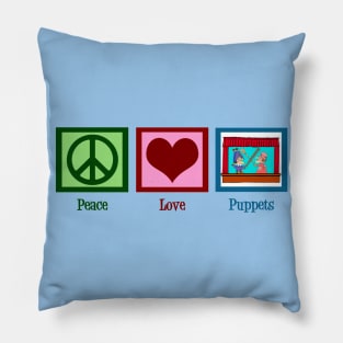Peace Love Puppets Pillow