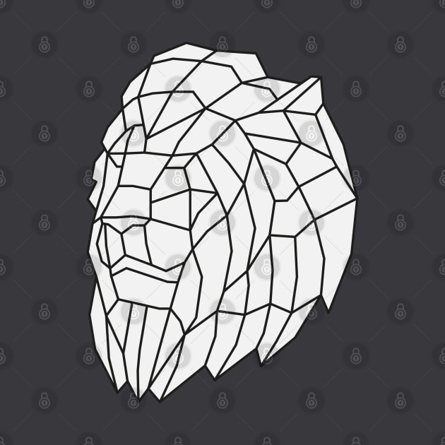 Geometric Lion Head Outline by shaldesign