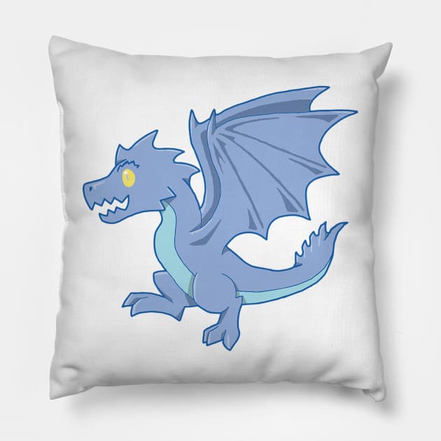 Cute Blue Wyvern Pillow by SugarDrake