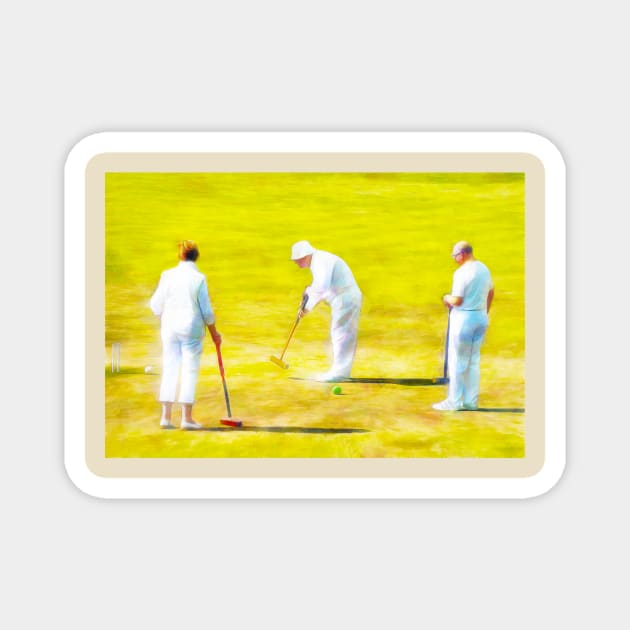 Playing Golf Croquet Magnet by PictureNZ