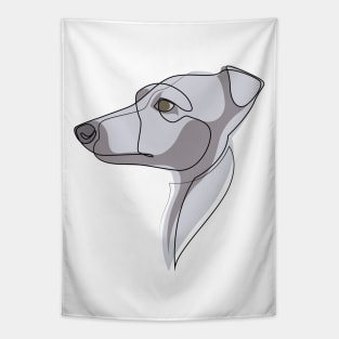 Whippet - one line drawing with colours Tapestry