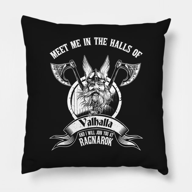 Odin or Wodan Valhalla Viking Warrior Ragnar Norse T-Shirt Pillow by stearman