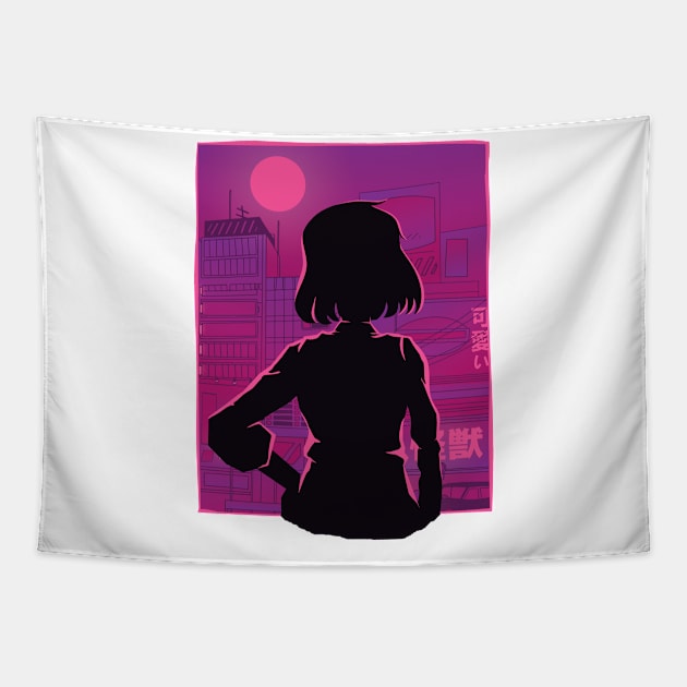 Anime Girl Looking outside Tapestry by LAPublicTees