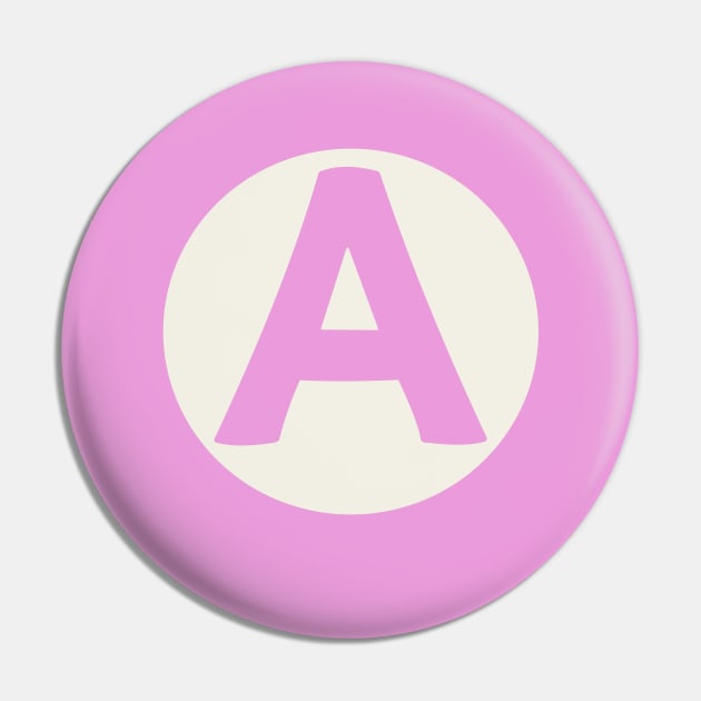 letter a pink Pin by persa