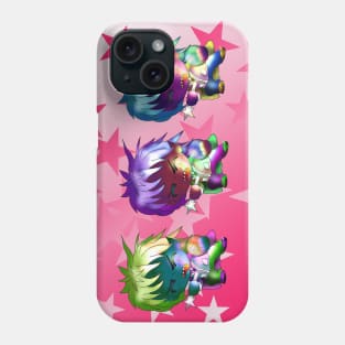 chibi dark elf sorcerers on a pink background Phone Case