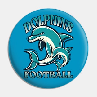 Dolphins Football Fan Art Pin