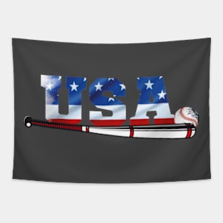 4th of july baseball usa flag Tapestry