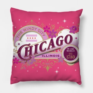 Chicago Vintage in Pink Pillow