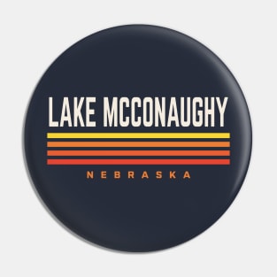 Lake McConaughy Nebraska Retro Vintage Stripes Pin