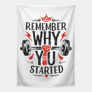 Remember Why You Started. Gym Motivational Tapestry