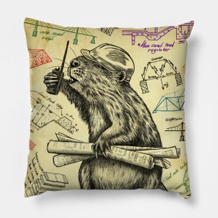 Beaver Civil Engineer Pillow