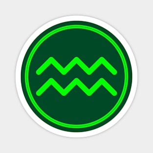 Cool Green Aquarius Symbol Magnet