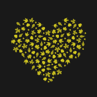 Autumn leaves heart Yellow version T-Shirt