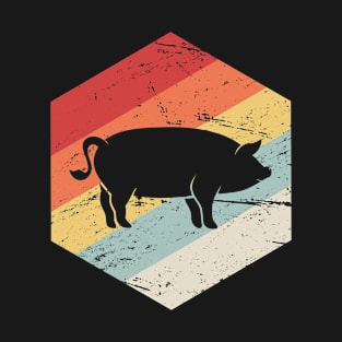 Retro Vintage Pig Farmer Icon T-Shirt