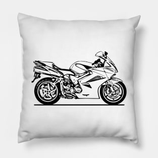 VFR800 Interceptor Motorcycle Sketch Art Pillow