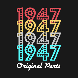 Original Parts 1947 Old Men Women Retro Sunset T-Shirt