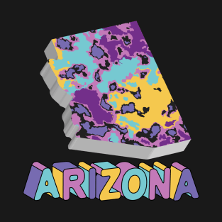 Arizona State Map Art T-Shirt