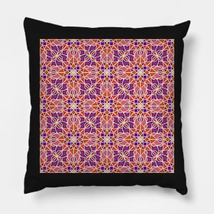 Mosaic Mandala Pink Orange Pillow