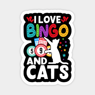 I Love Bingo And Cats T shirt For Women Magnet